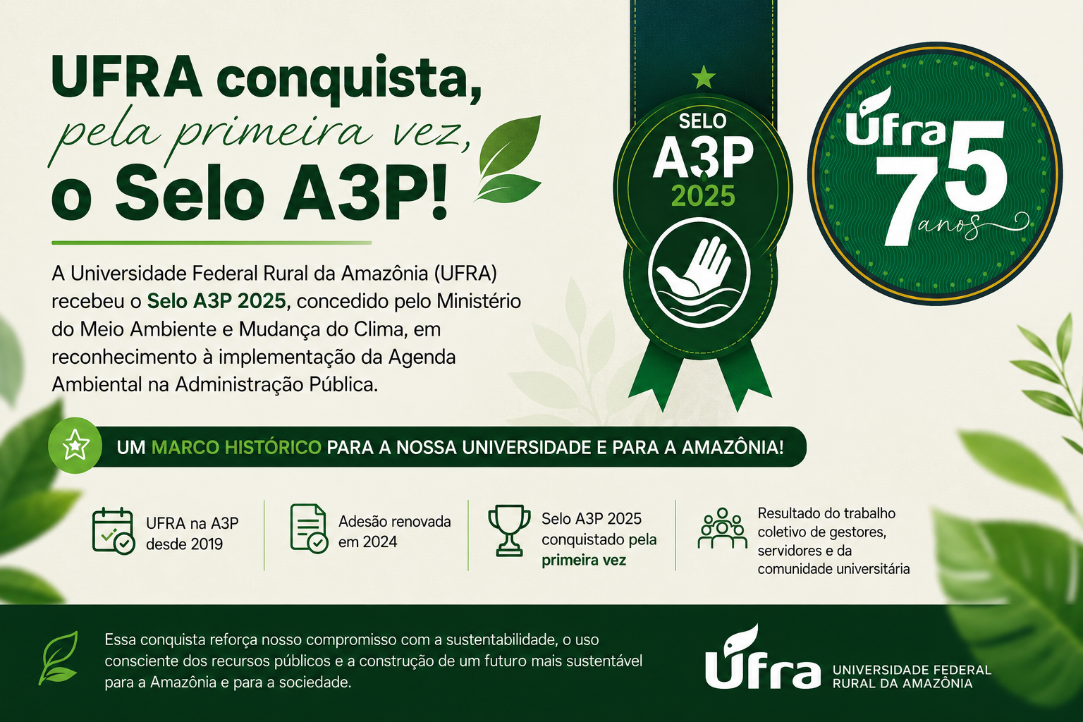 UFRA conquista, pela primeira vez, o Selo A3P